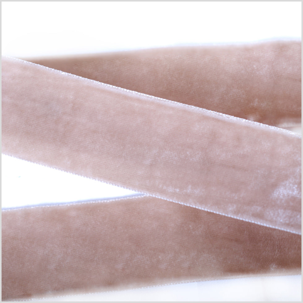 Beige Double Face Velvet Ribbon - 1.5"