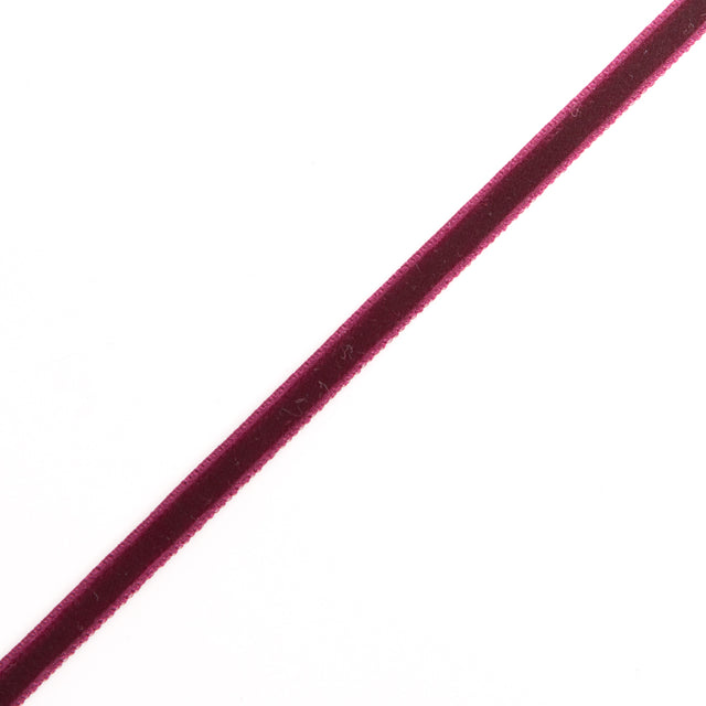 Wine Single Face Velvet Ribbon - 0.125