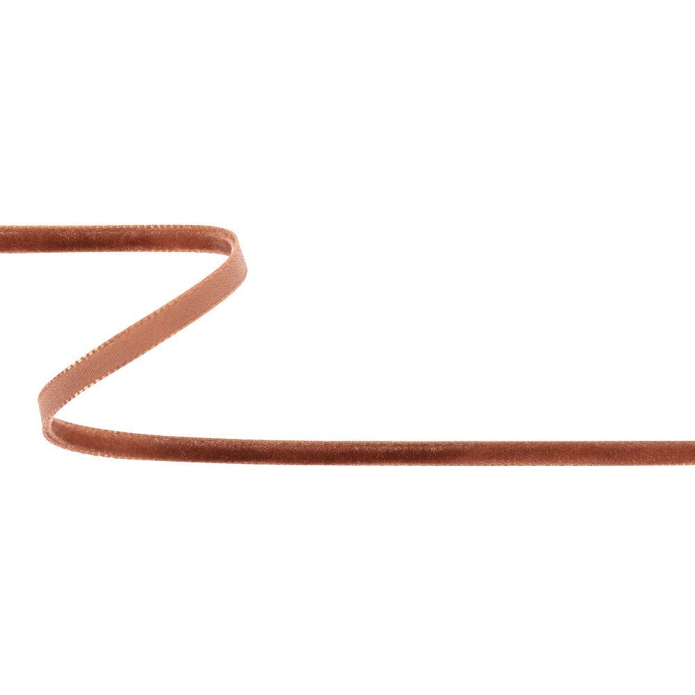 Italian Dusty Pink Single Face Velvet Ribbon - 5mm