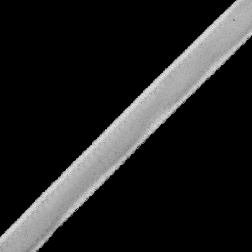 Off-White Single Face Velvet Ribbon - 0.125 - Detail