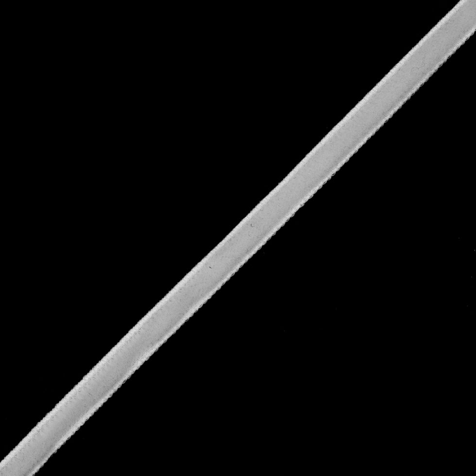 Off-White Single Face Velvet Ribbon - 0.125