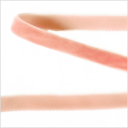 Coral Single Face Velvet Ribbon - 0.375