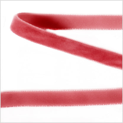 Old Rose Single Face Velvet Ribbon - 0.375"