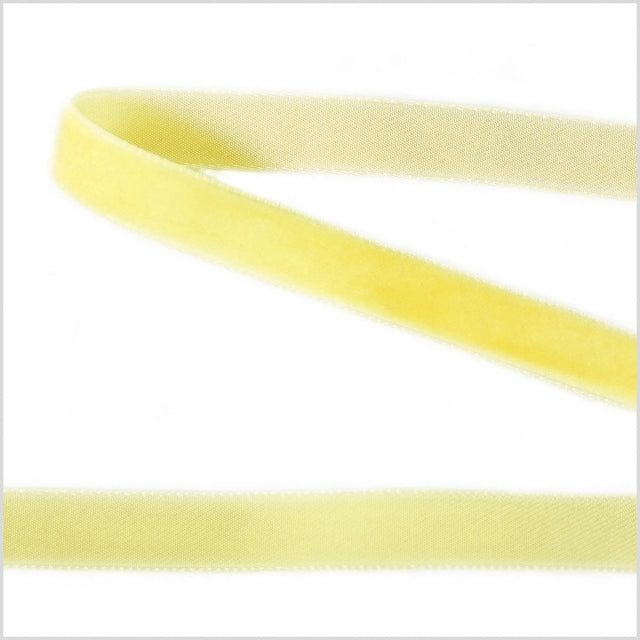 Yellow Single Face Velvet Ribbon - 0.375"