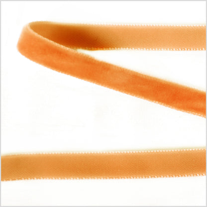 Rust Single Face Velvet Ribbon - 0.375