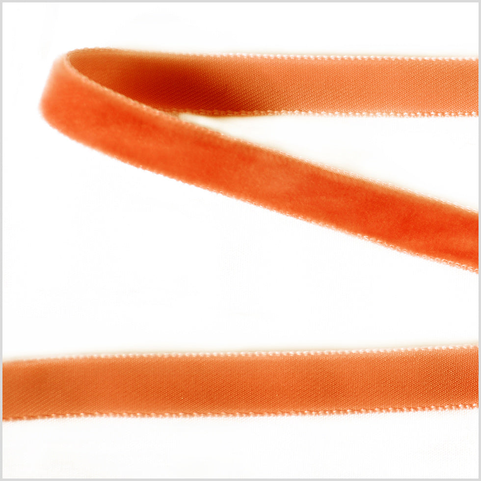 Copper Single Face Velvet Ribbon - 0.375"