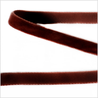 Brown Single Face Velvet Ribbon - 0.375