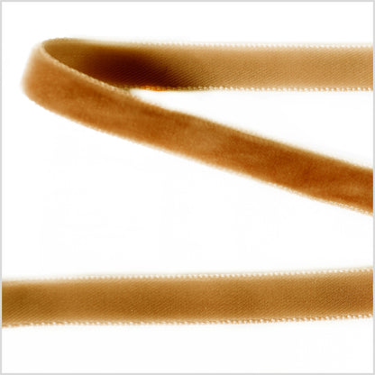 Dark Mustard Single Face Velvet Ribbon - 0.375"