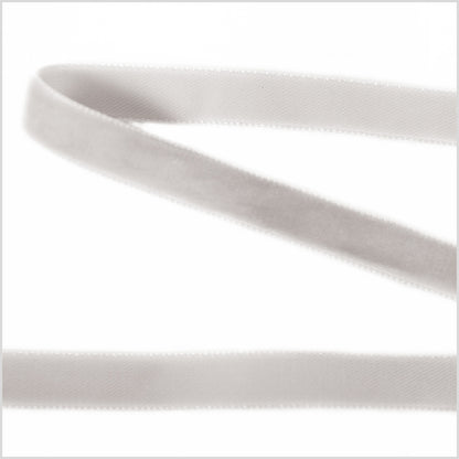 Silver Single Face Velvet Ribbon - 0.375