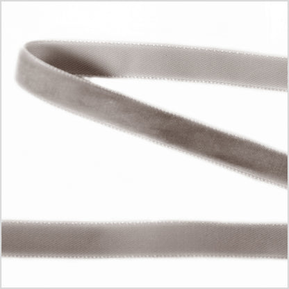 Gray Single Face Velvet Ribbon - 0.375