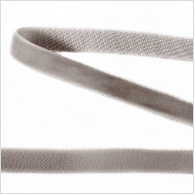 Gray Single Face Velvet Ribbon - 0.375