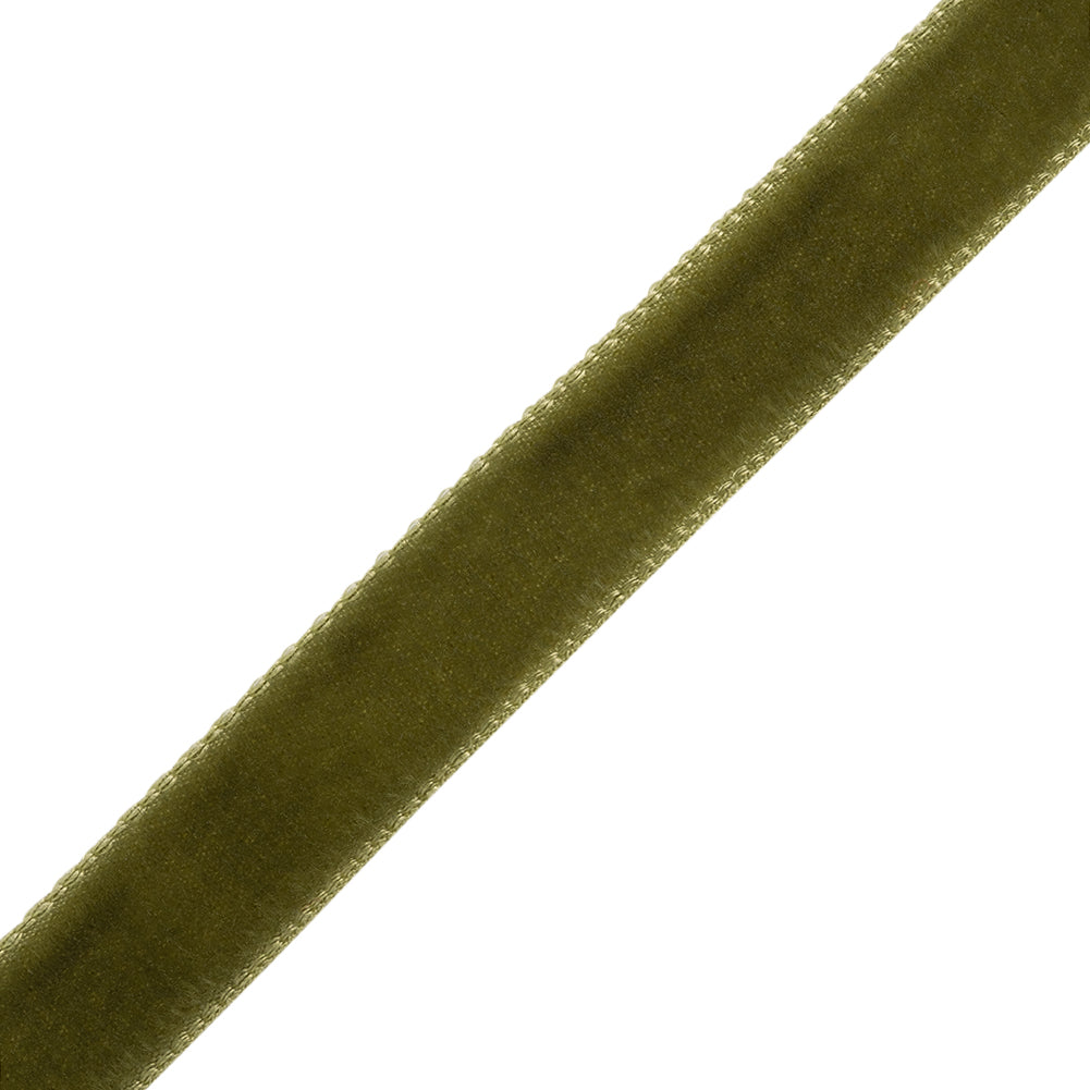 Moss Green Single Face Velvet Ribbon - 0.375" Folded