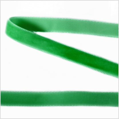 Emerald Single Face Velvet Ribbon - 0.375