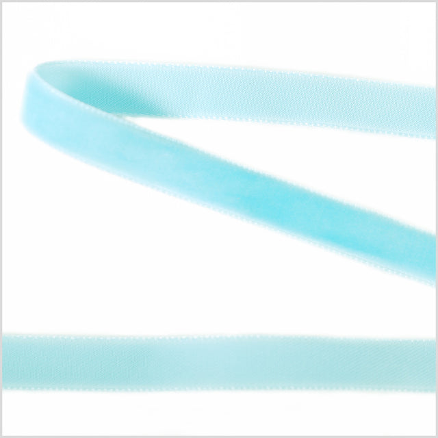 Teal Single Face Velvet Ribbon - 0.375