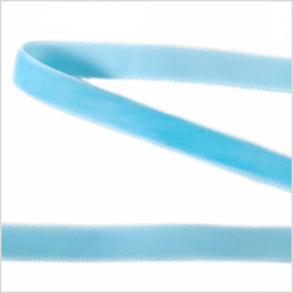 Sky Blue Single Face Velvet Ribbon - 0.375