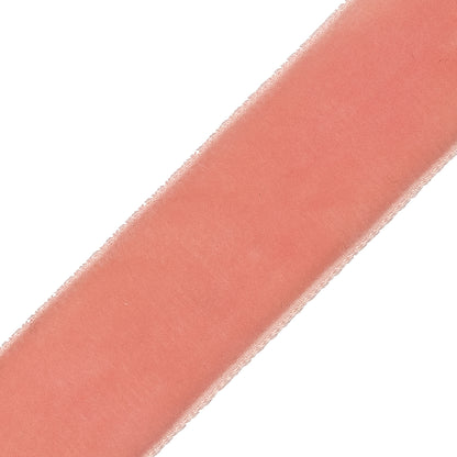Coral Single Face Velvet Ribbon - 0.875 - Detail