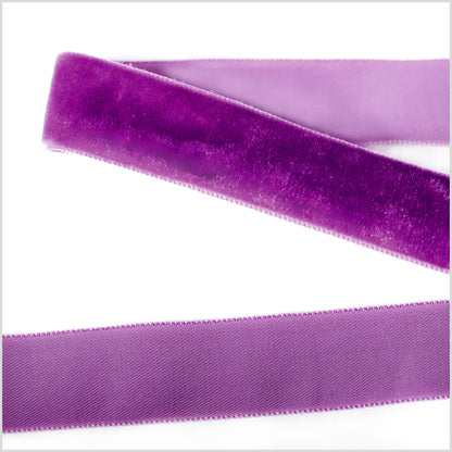Plum Single Face Velvet Ribbon - 0.875