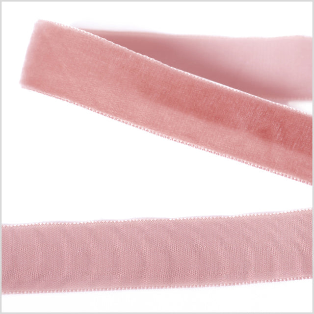 Dusty Pink Single Face Velvet Ribbon - 0.875"