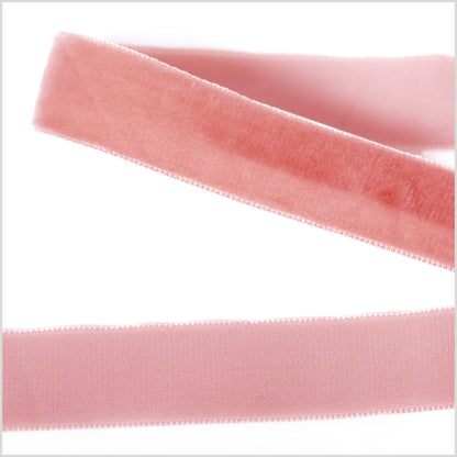 Light Peach Single Face Velvet Ribbon - 0.875