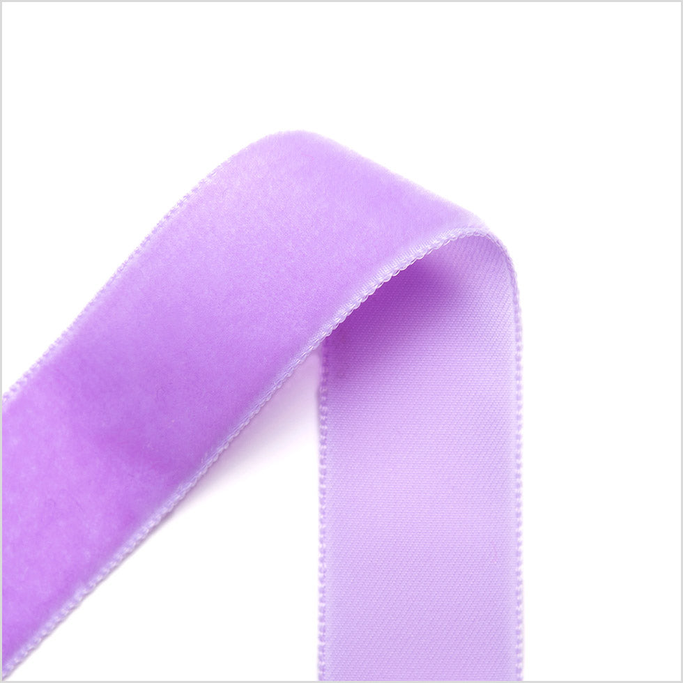 Violet Single Face Velvet Ribbon - 0.875" Detail