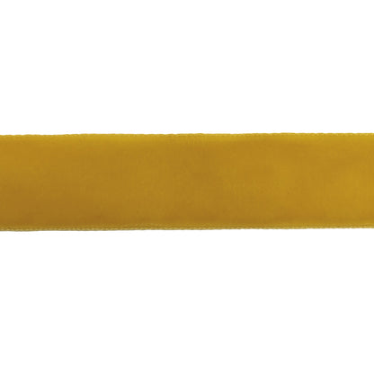 Mustard Single Face Velvet Ribbon - 0.875 - Detail