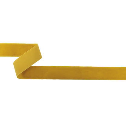 Mustard Single Face Velvet Ribbon - 0.875