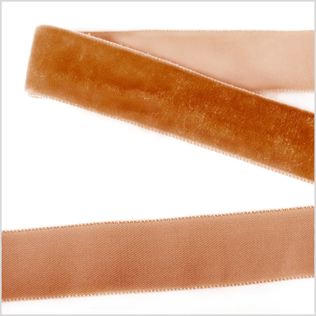 Light Rust Single Face Velvet Ribbon