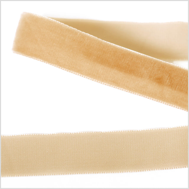 Ivory Single Face Velvet Ribbon - 7/8