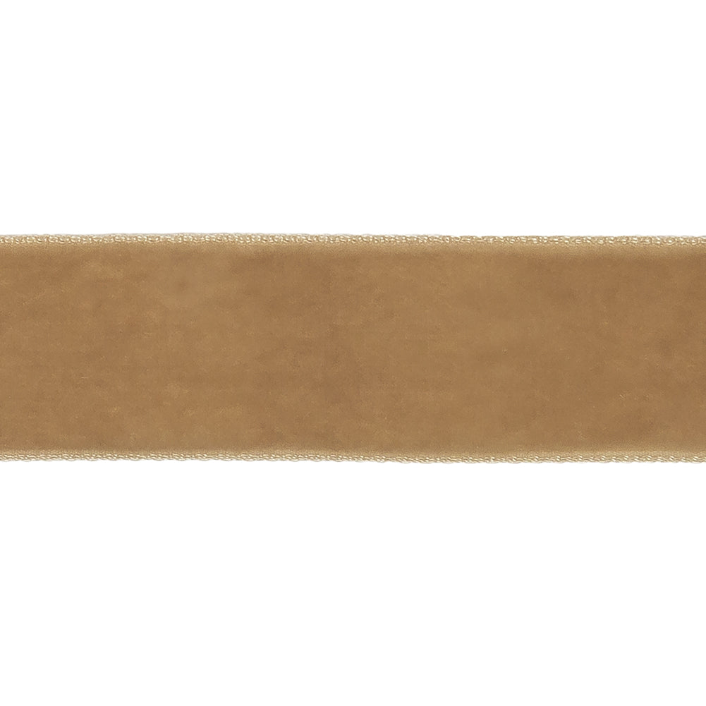 Beige Single Face Velvet Ribbon - 7/8&amp;quot; - Detail