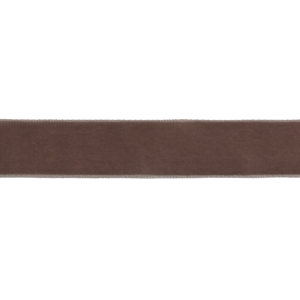 Tan Single Face Velvet Ribbon - 7/8" Detail
