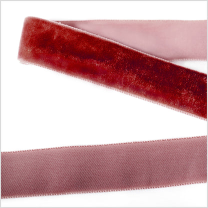 Dark Rust Single Face Velvet Ribbon - 7/8"