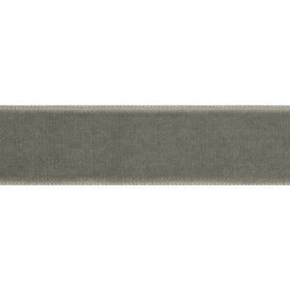 Single Faced Velvet Ribbon Made in Italy - 7/8" - Gray - Sabine Collection Folded
