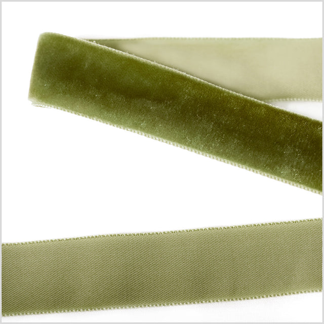 Moss Green Single Face Velvet Ribbon - 0.875