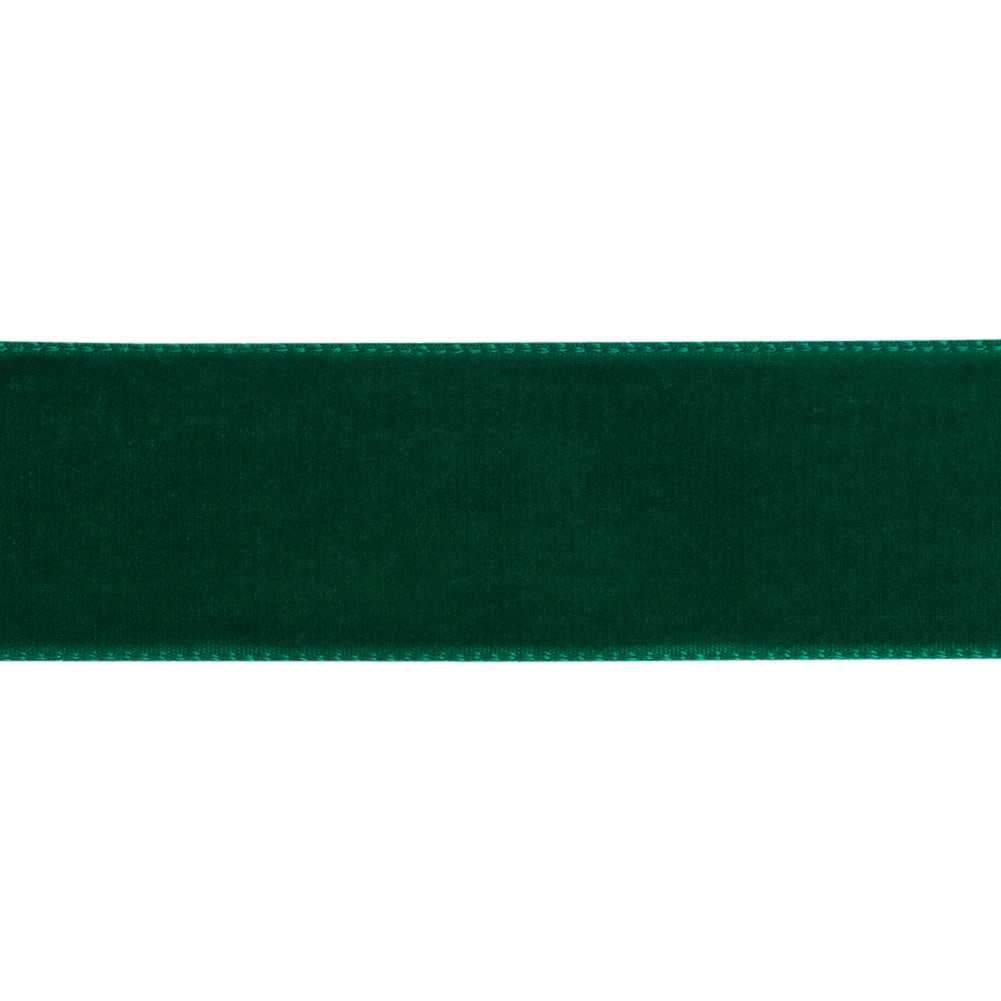 Emerald Single Face Velvet Ribbon - 7/8" Folded