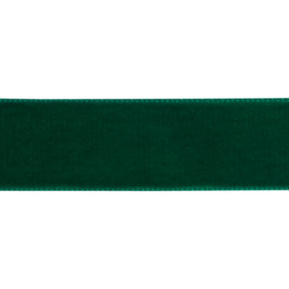 Emerald Single Face Velvet Ribbon - 7/8" Folded