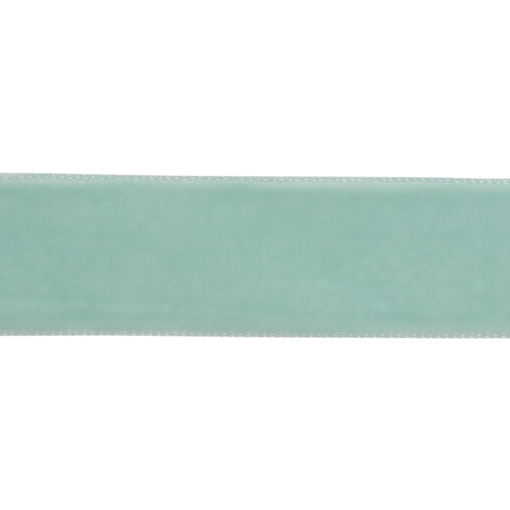 Teal Single Face Velvet Ribbon - 7/8" Folded