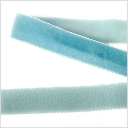 Sky Blue Single Face Velvet Ribbon - 7/8