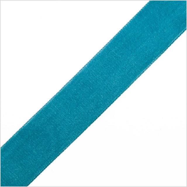 Dark Turquiose Single Face Velvet Ribbon - 7/8