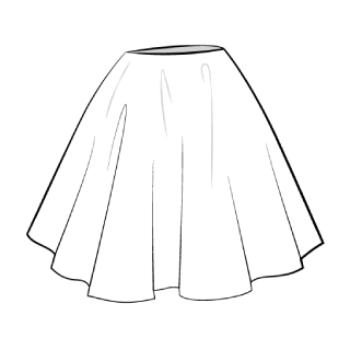 A white skirt with a black background