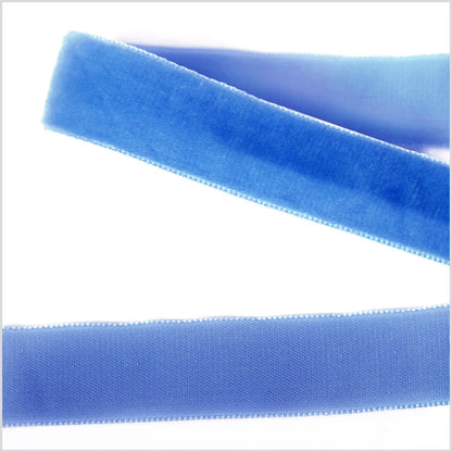Evening Blue Single Face Velvet Ribbon - 7/8"