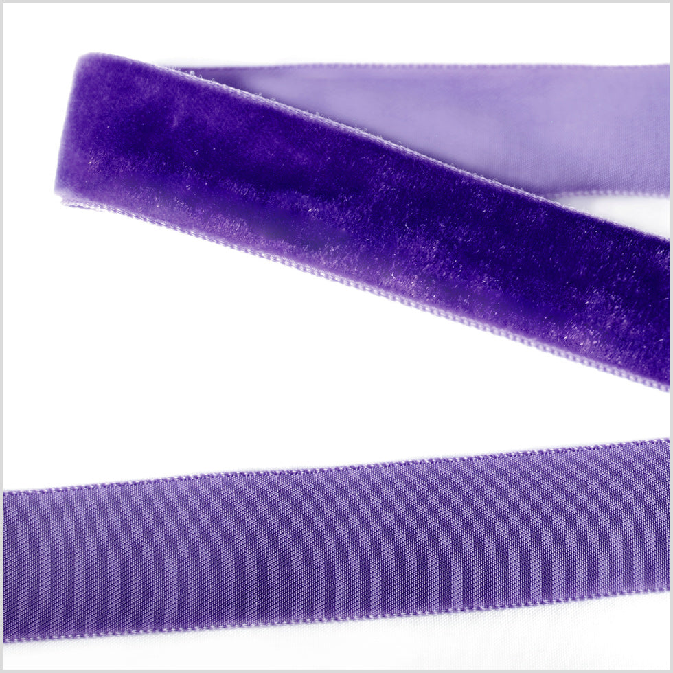 Purple Single Face Velvet Ribbon - 7/8"