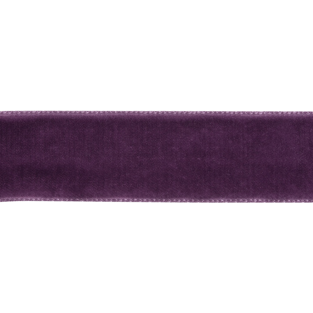 Dark Grape Single Face Velvet Ribbon - 7/8" Folded