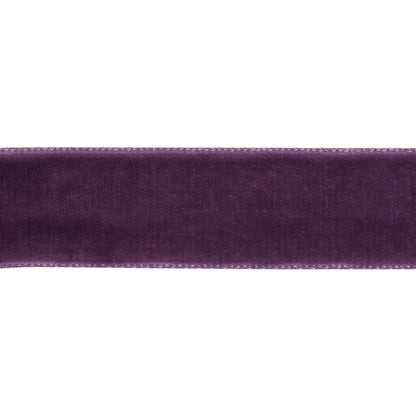 Dark Grape Single Face Velvet Ribbon - 7/8" Folded