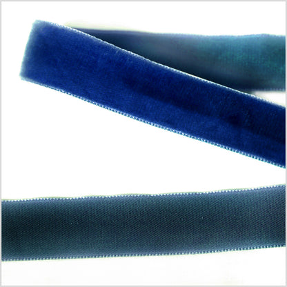Navy Single Face Velvet Ribbon - 0.875