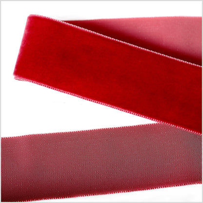 Rouge Red Single Face Velvet Ribbon - 1.5"