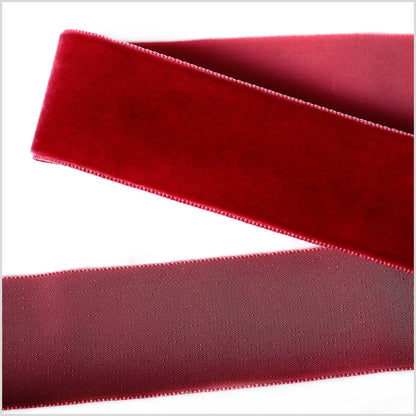 Scarlet Single Face Velvet Ribbon - 1.5