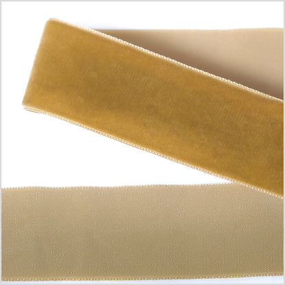 Olive Single Face Velvet Ribbon - 1.5"