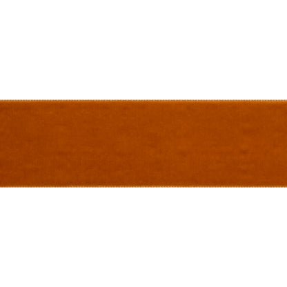 Single Faced Velvet Ribbon Made in Italy - 1.5" - Rust - Sabine Collection Folded
