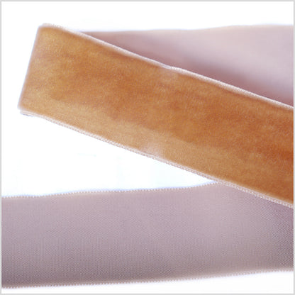 Beige Single Face Velvet Ribbon - 1.5"