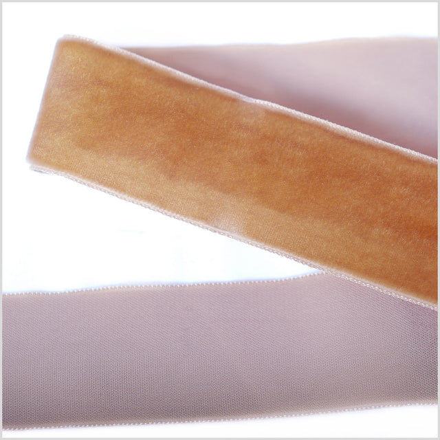 Beige Single Face Velvet Ribbon - 1.5"